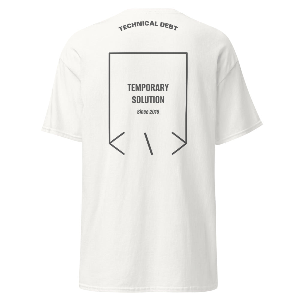 Temporary Solution — White Dark Heather back mockup