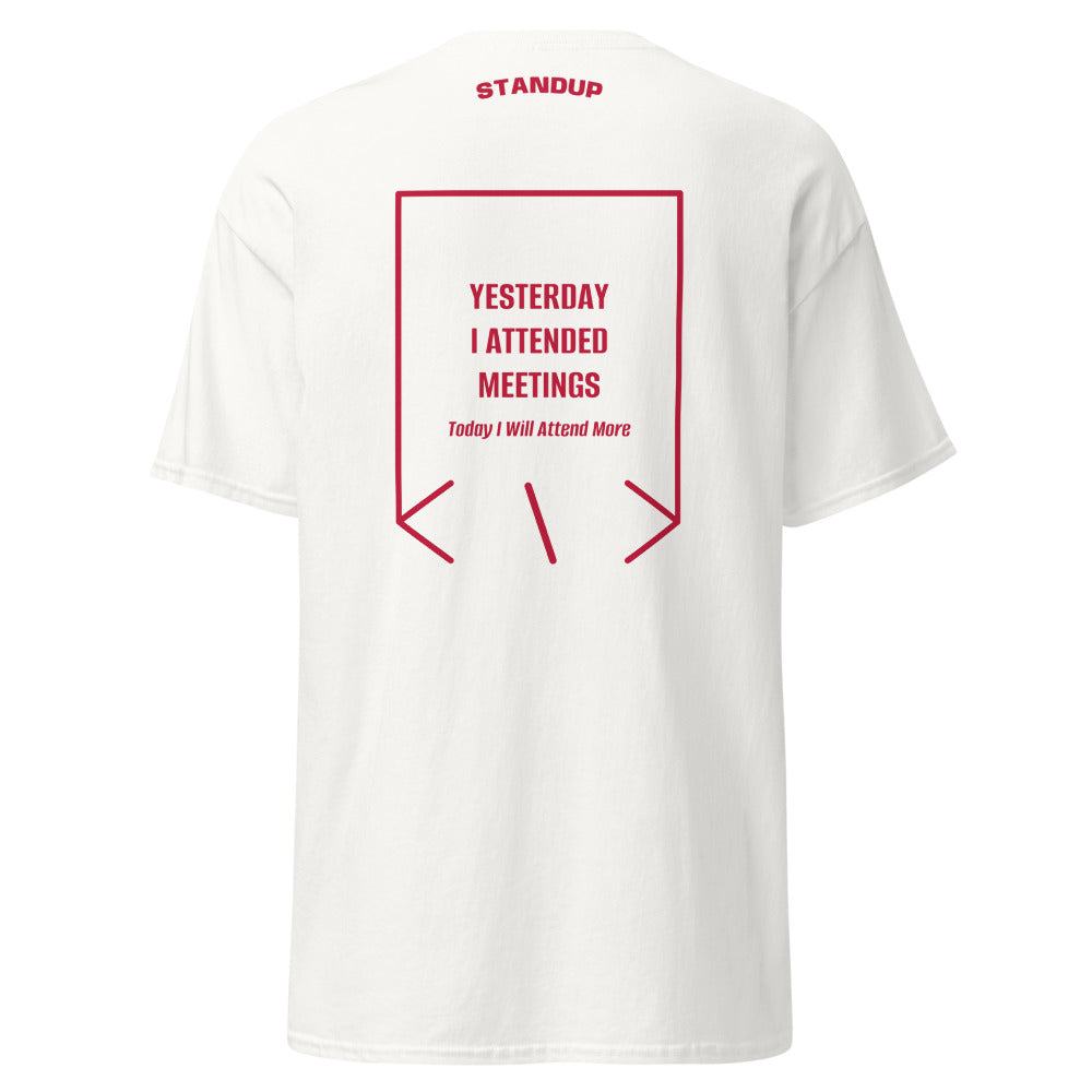 Yesterday I Attended Meetings — White Cardinal back mockup
