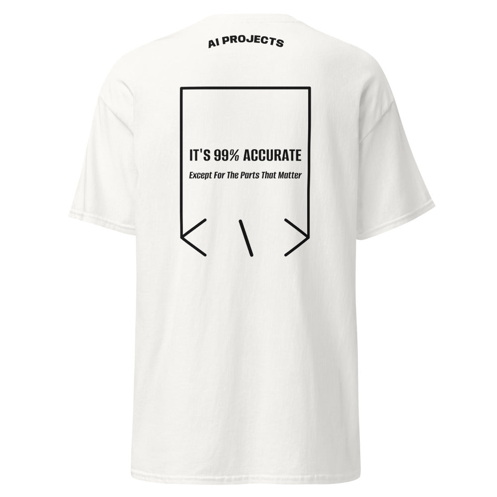 It's 99% Accurate — White Black back mockup