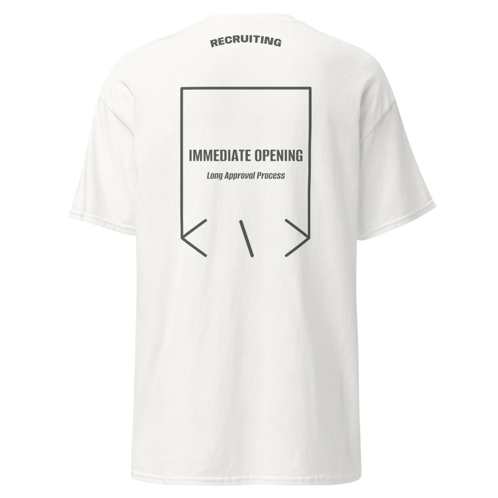 Immediate Opening — White Dark Heather back mockup