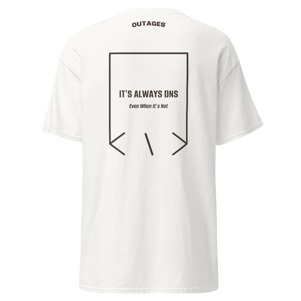 It's Always DNS — White Dark Chocolate back mockup