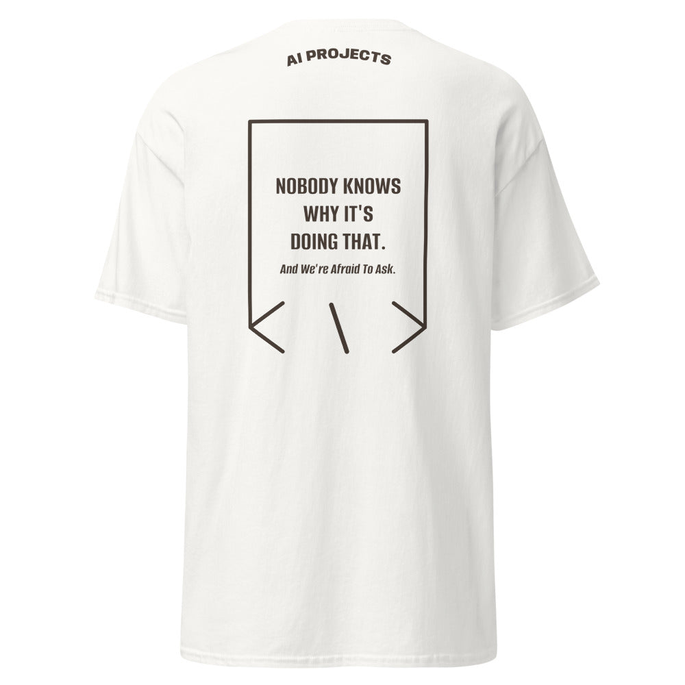 Nobody Knows Why It's Doing That. — White Dark Chocolate back mockup