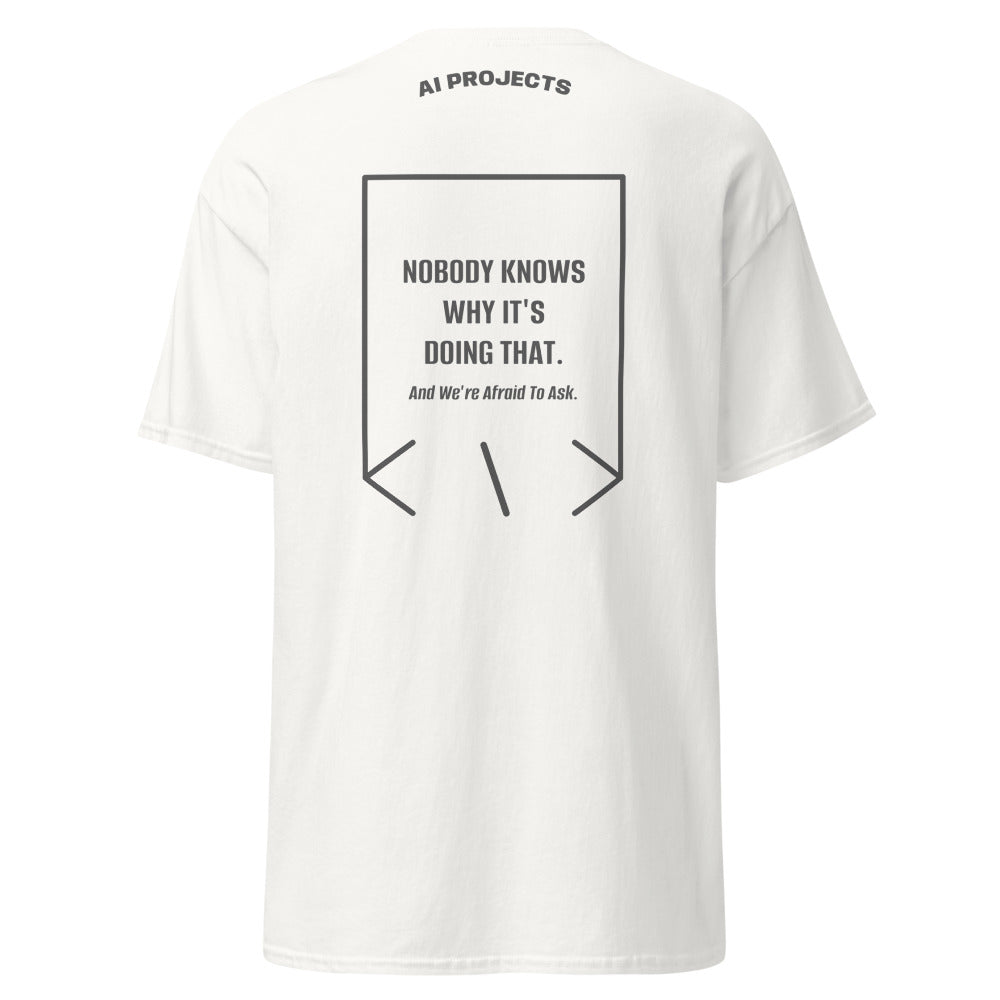 Nobody Knows Why It's Doing That. — White Dark Heather back mockup