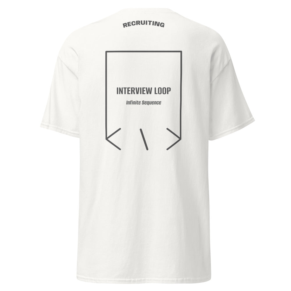 Interview Loop — White Dark Heather back mockup