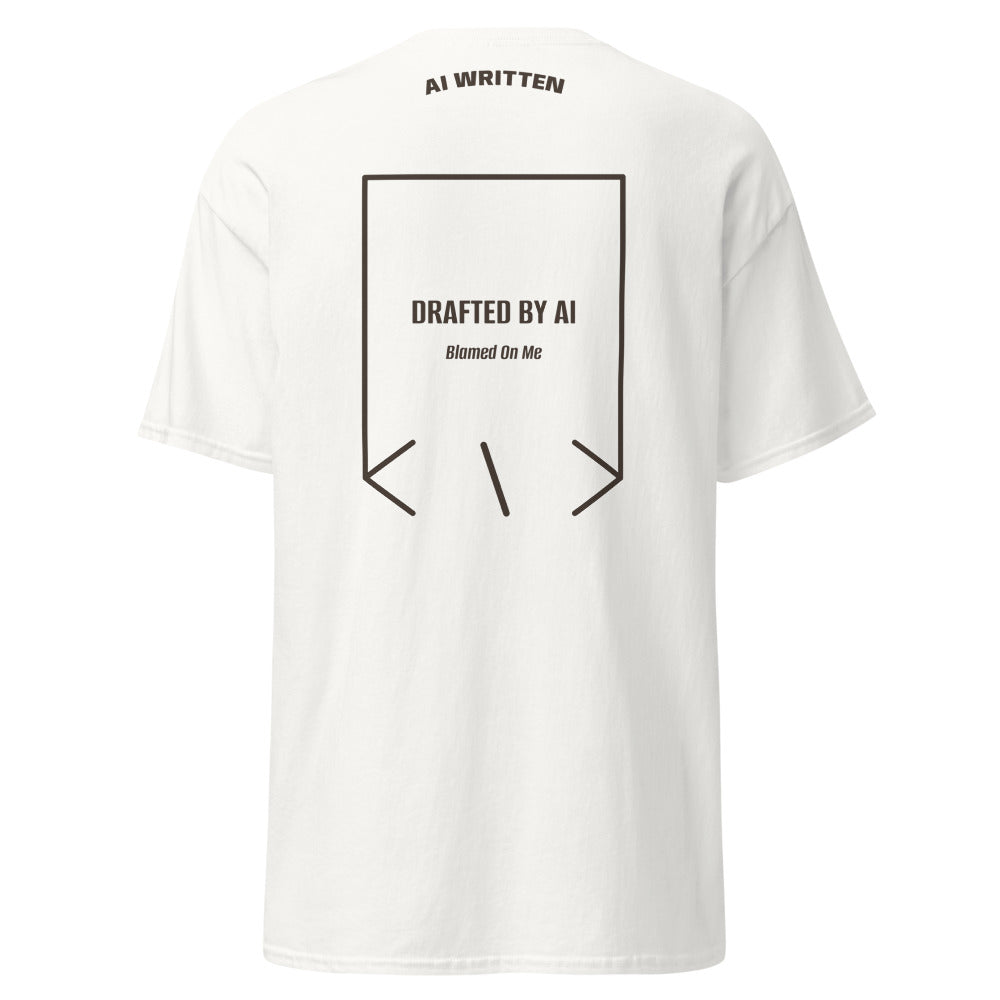 Drafted By AI — White Dark Chocolate back mockup