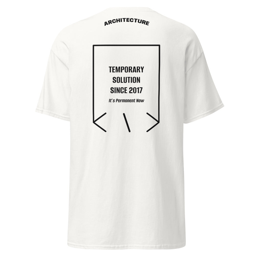 Temporary Solution Since 2017 — White Black back mockup