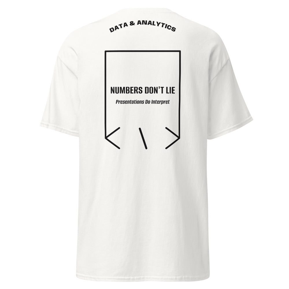 Numbers Don't Lie — White Black back mockup