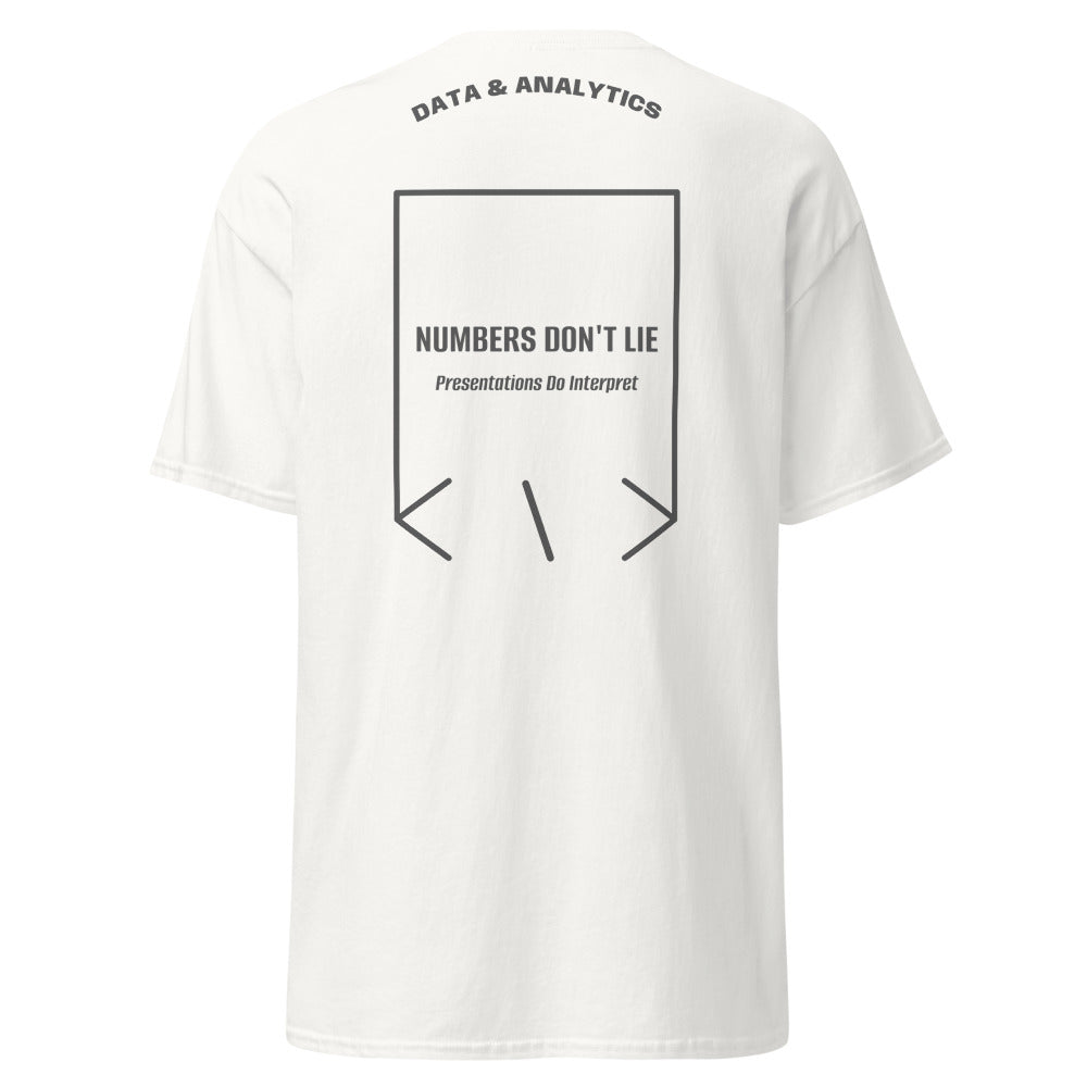 Numbers Don't Lie — White Dark Heather back mockup