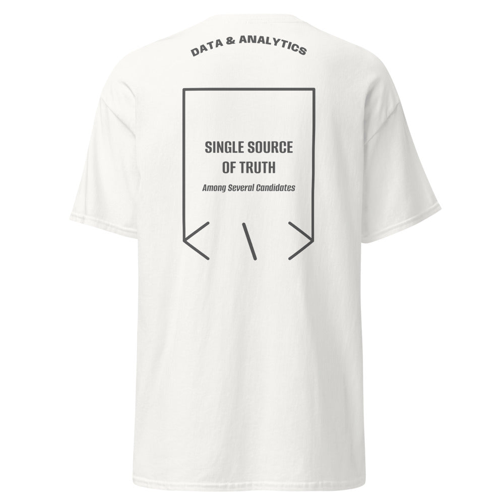 Single Source Of Truth — White Dark Heather back mockup