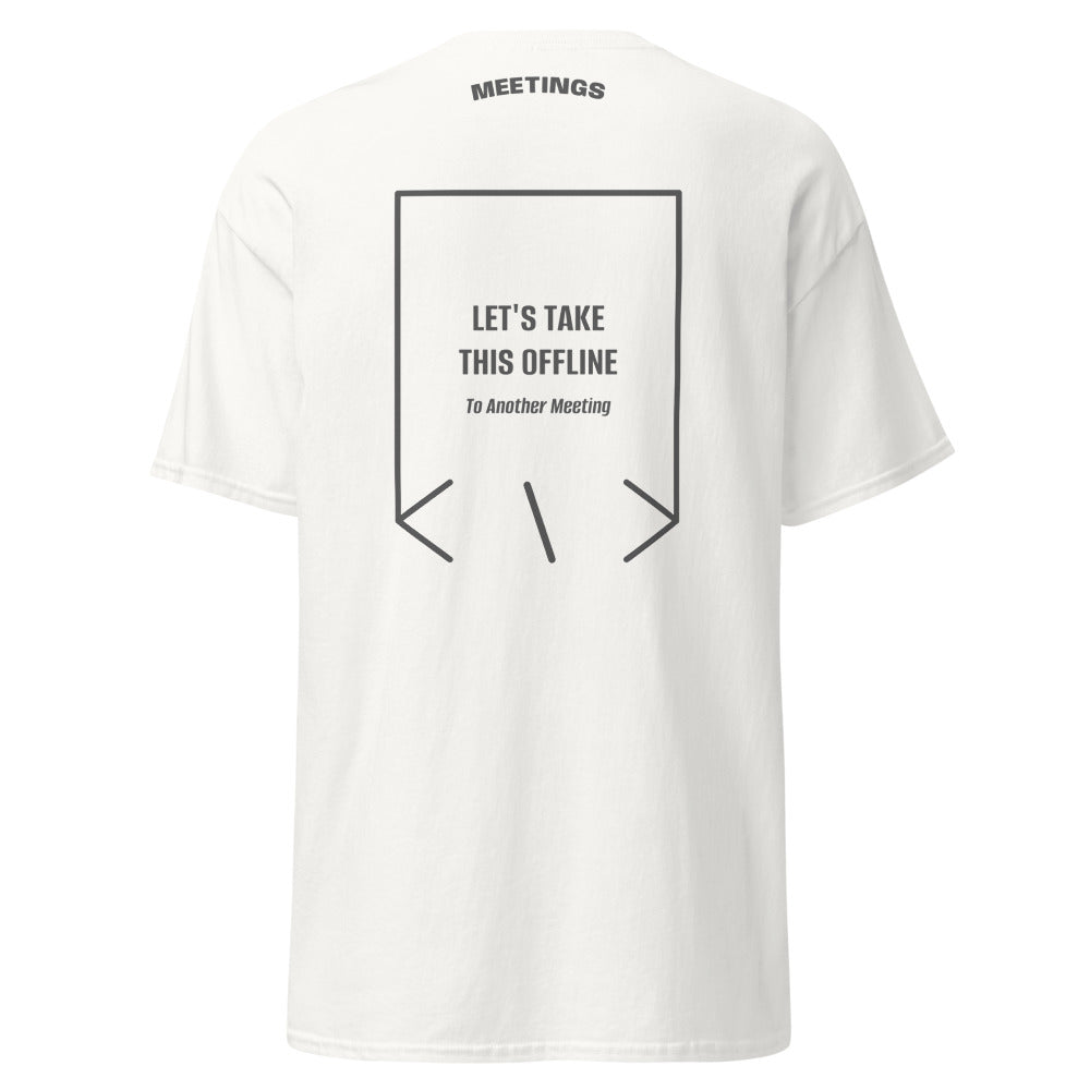 Let's Take This Offline — White Dark Heather back mockup