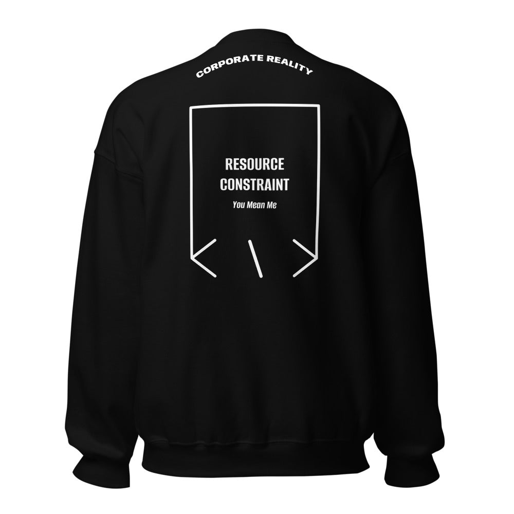 Resource Constraint — Black White back mockup