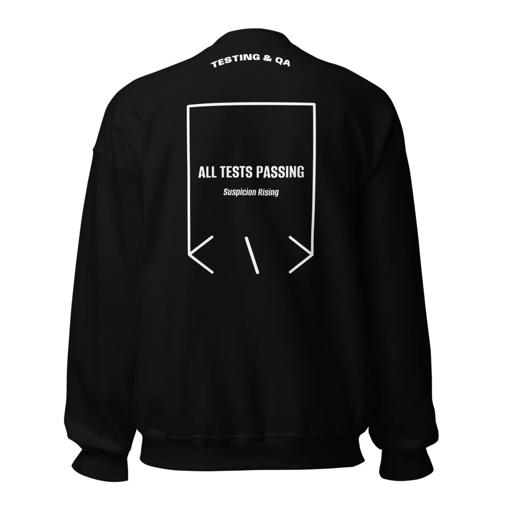 All Tests Passing — Black White back mockup