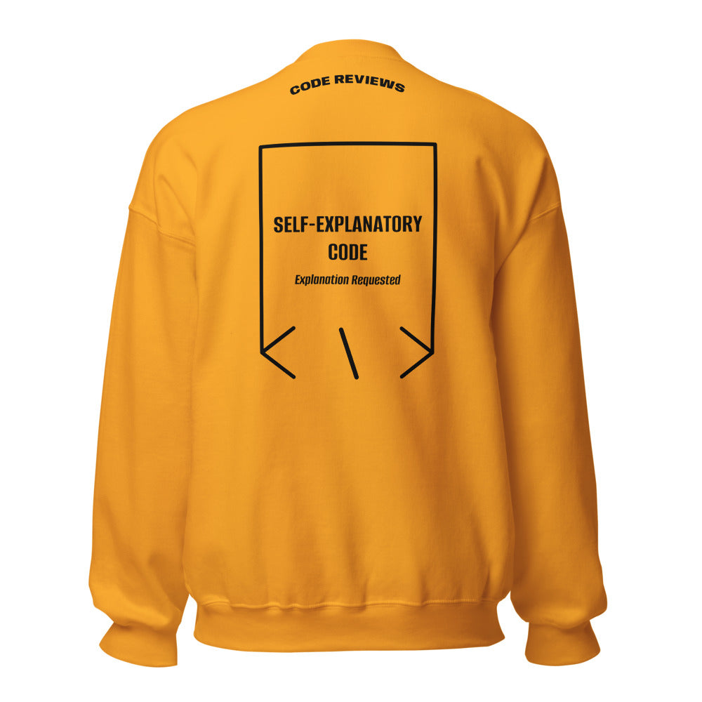 Self-Explanatory Code — Gold Black back mockup