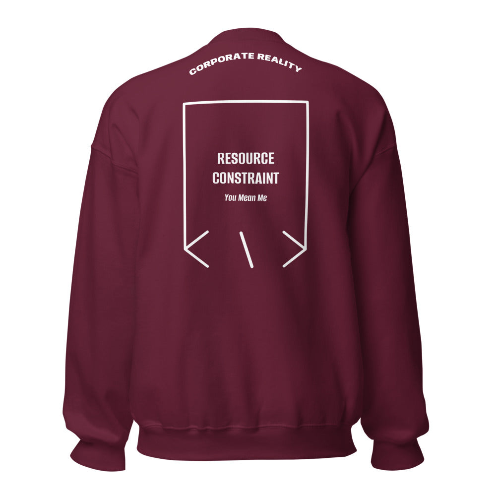 Resource Constraint — Maroon White back mockup