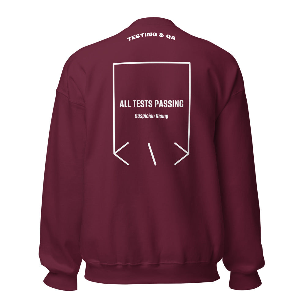 All Tests Passing — Maroon White back mockup