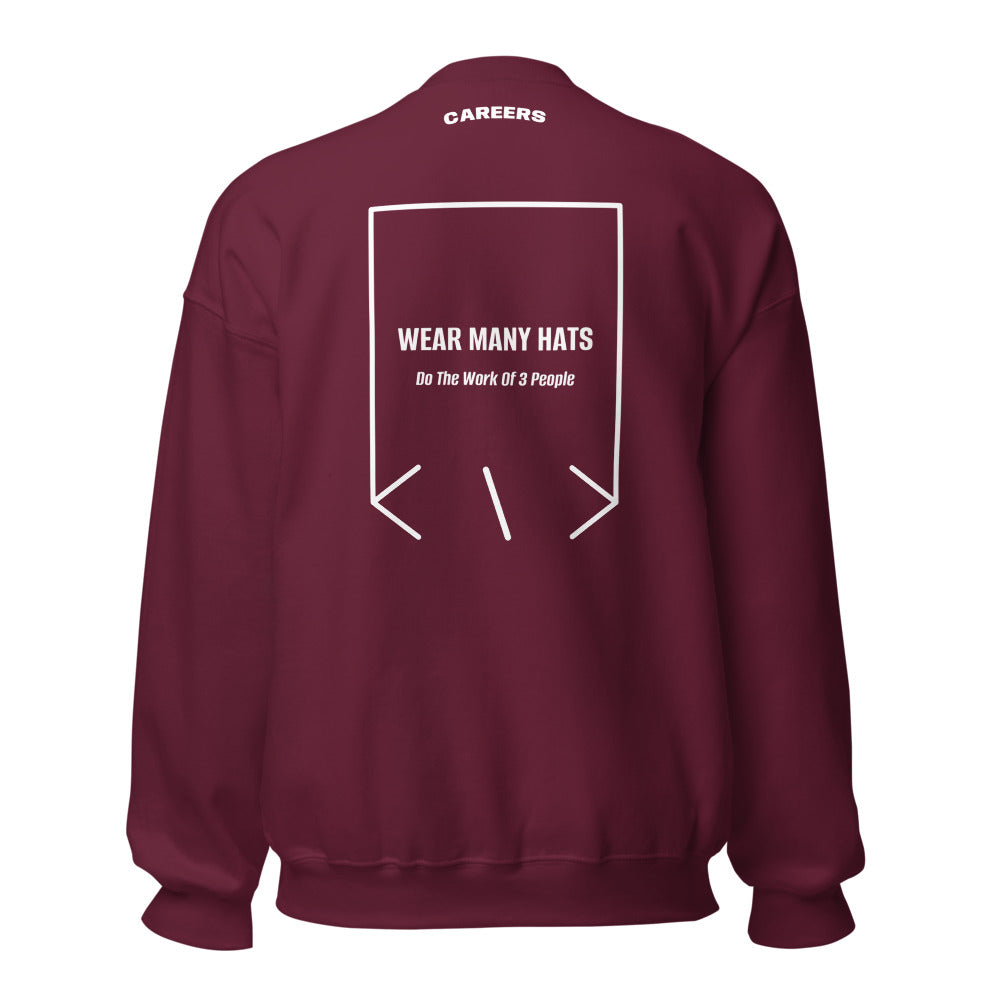 Wear Many Hats — Maroon White back mockup