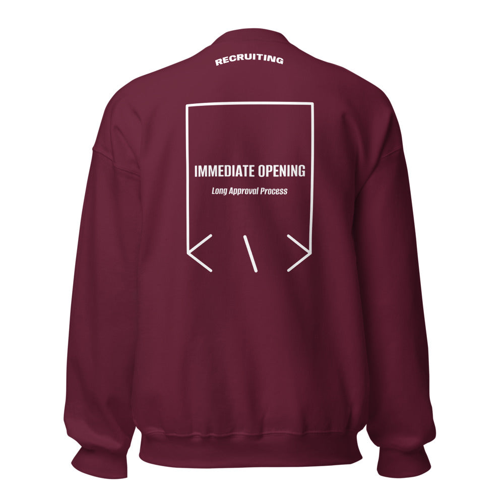 Immediate Opening — Maroon White back mockup