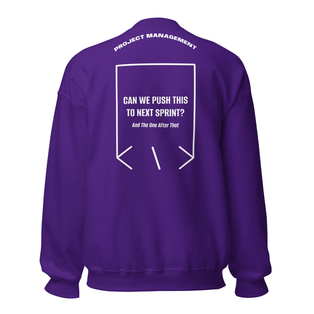 Can We Push This To Next Sprint? — Purple White back mockup