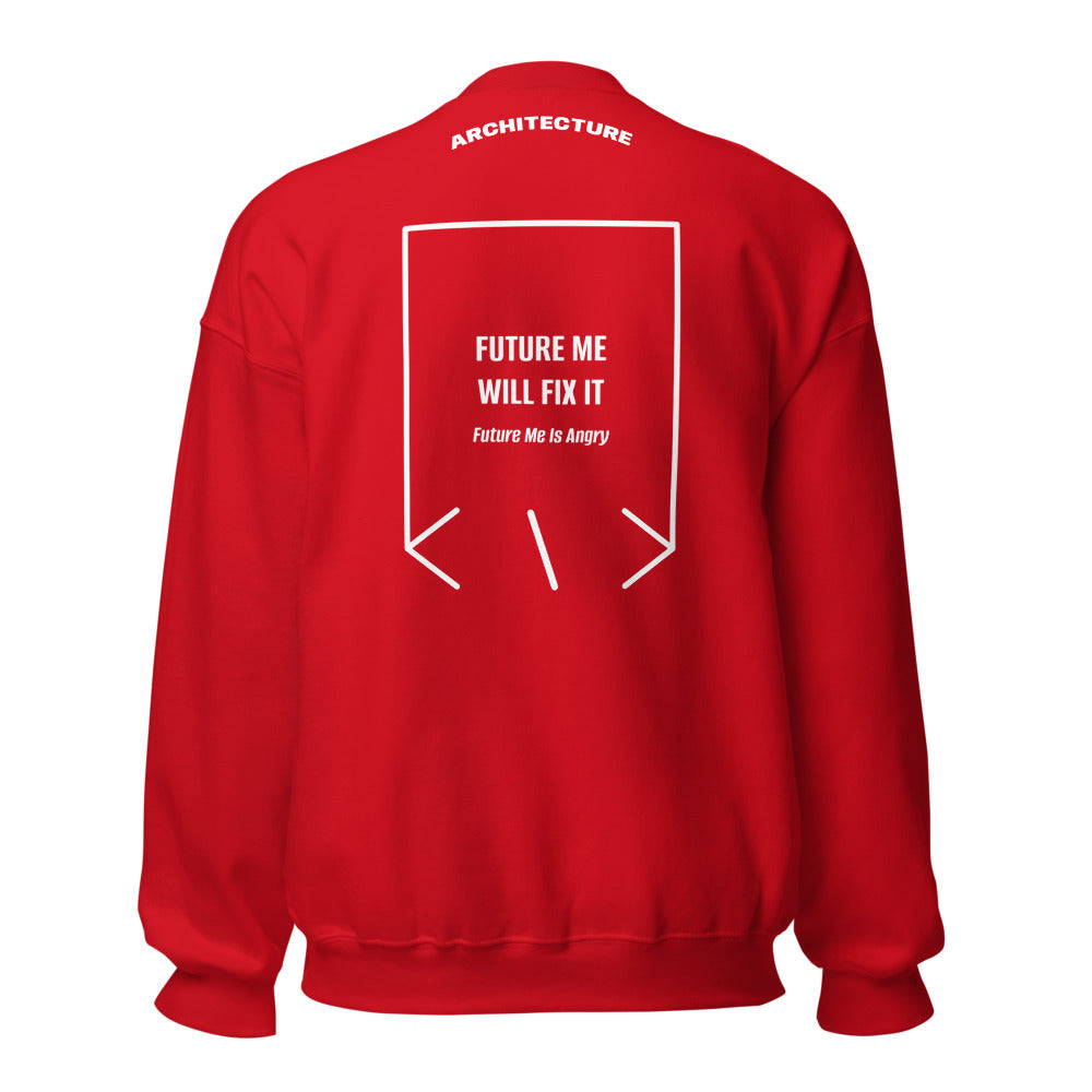 Future Me Will Fix It — Red White back mockup