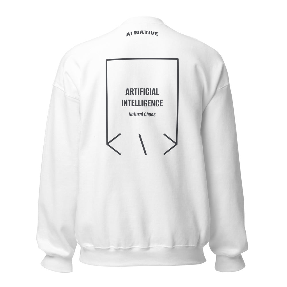 Artificial Intelligence — White Dark Heather back mockup