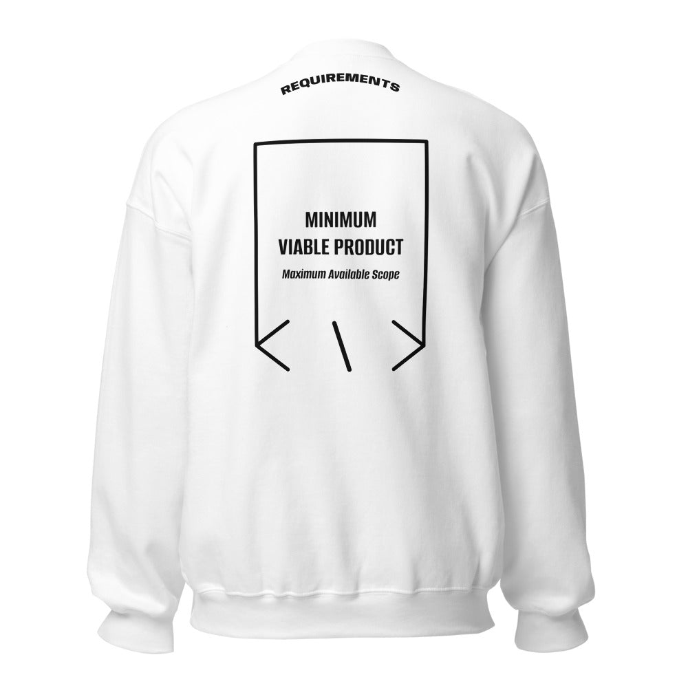 Minimum Viable Product — White Black back mockup