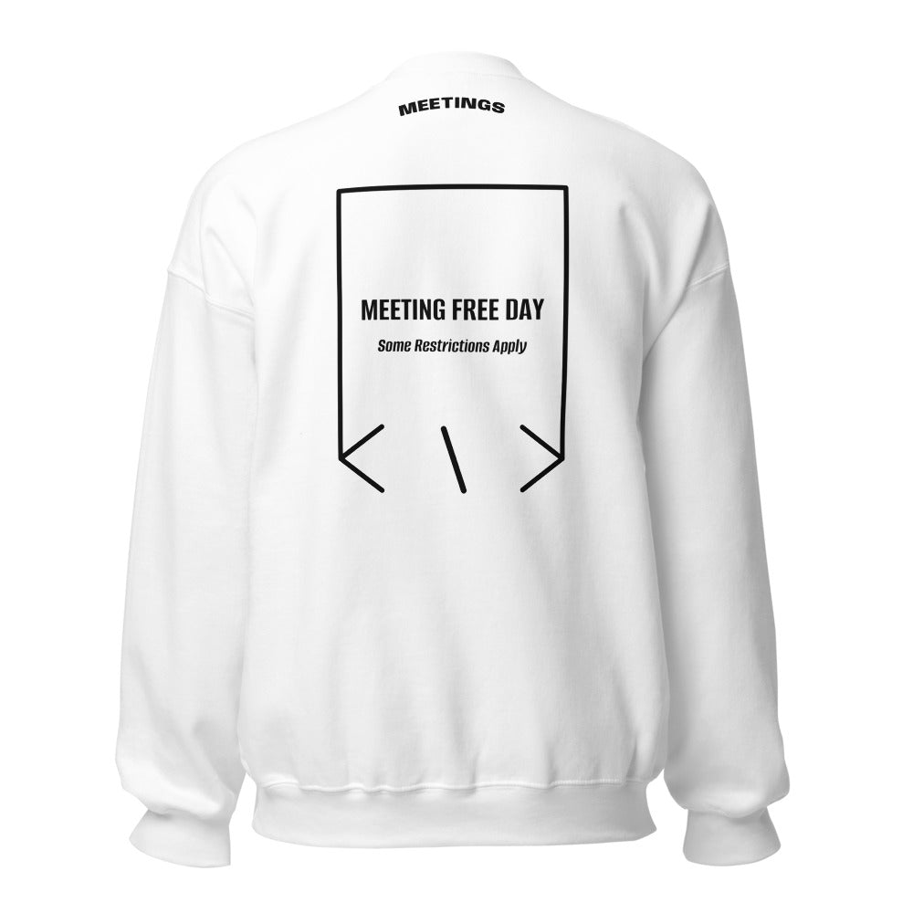 Meeting Free Day — White Black back mockup