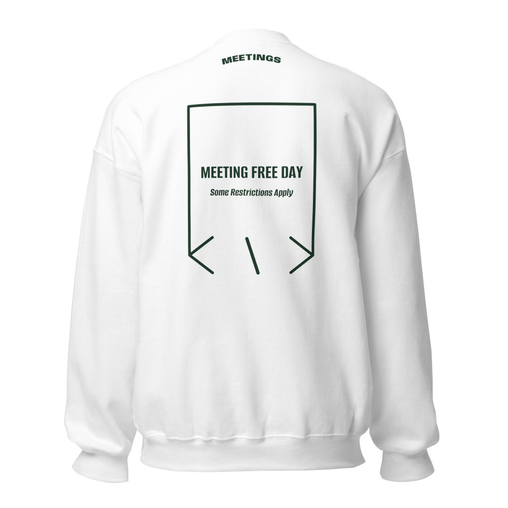 Meeting Free Day — White Forest Green back mockup