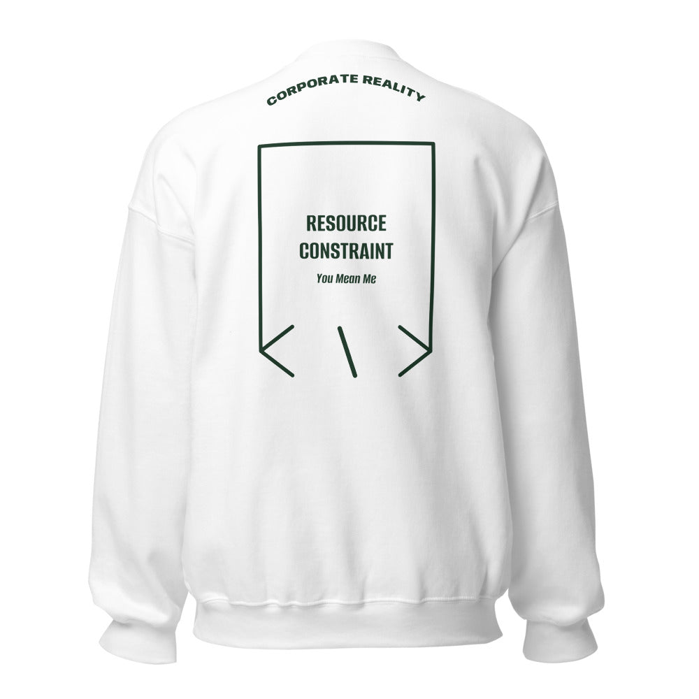 Resource Constraint — White Forest Green back mockup