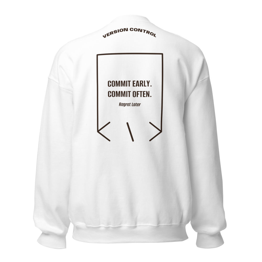 Commit Early. Commit Often. — White Dark Chocolate back mockup