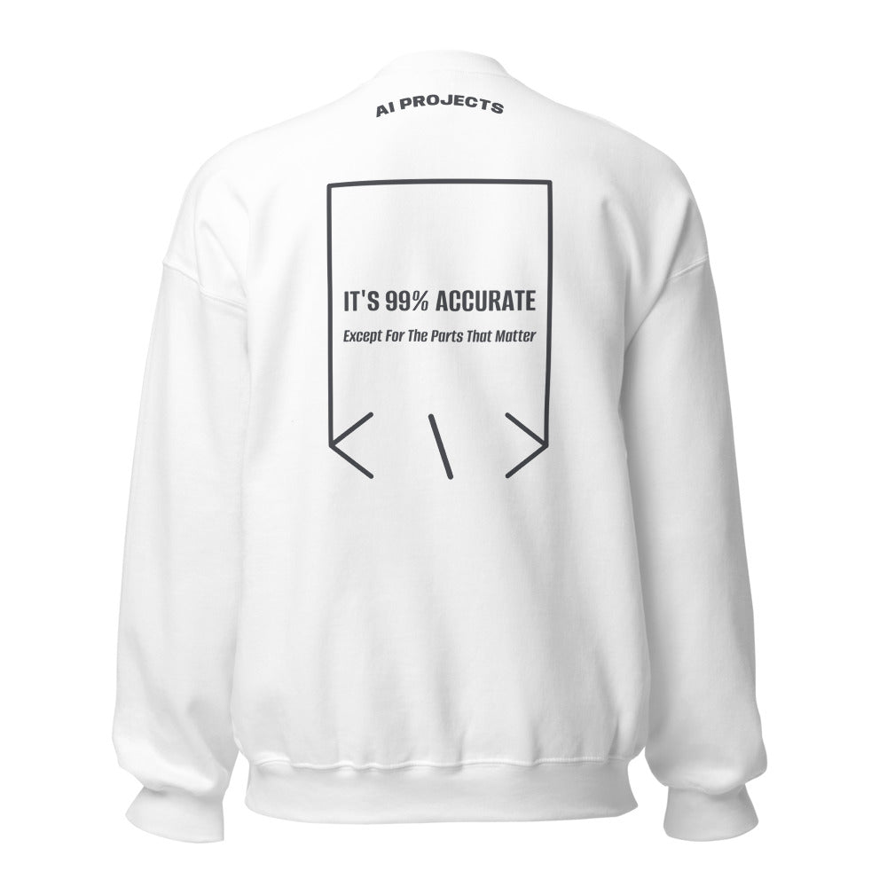 It's 99% Accurate — White Dark Heather back mockup