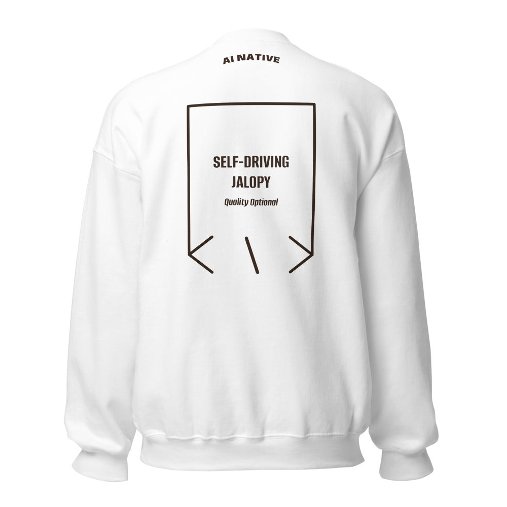 Self-Driving Jalopy — White Dark Chocolate back mockup