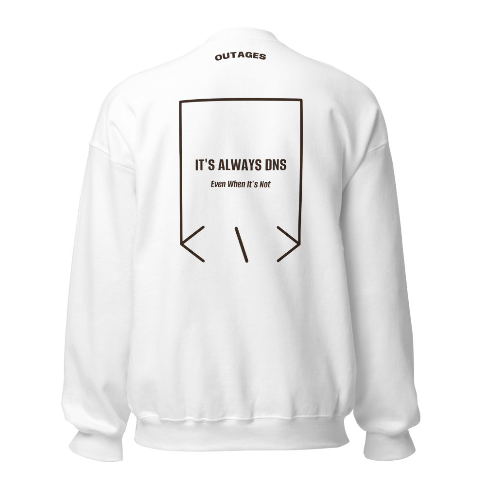 It's Always DNS — White Dark Chocolate back mockup