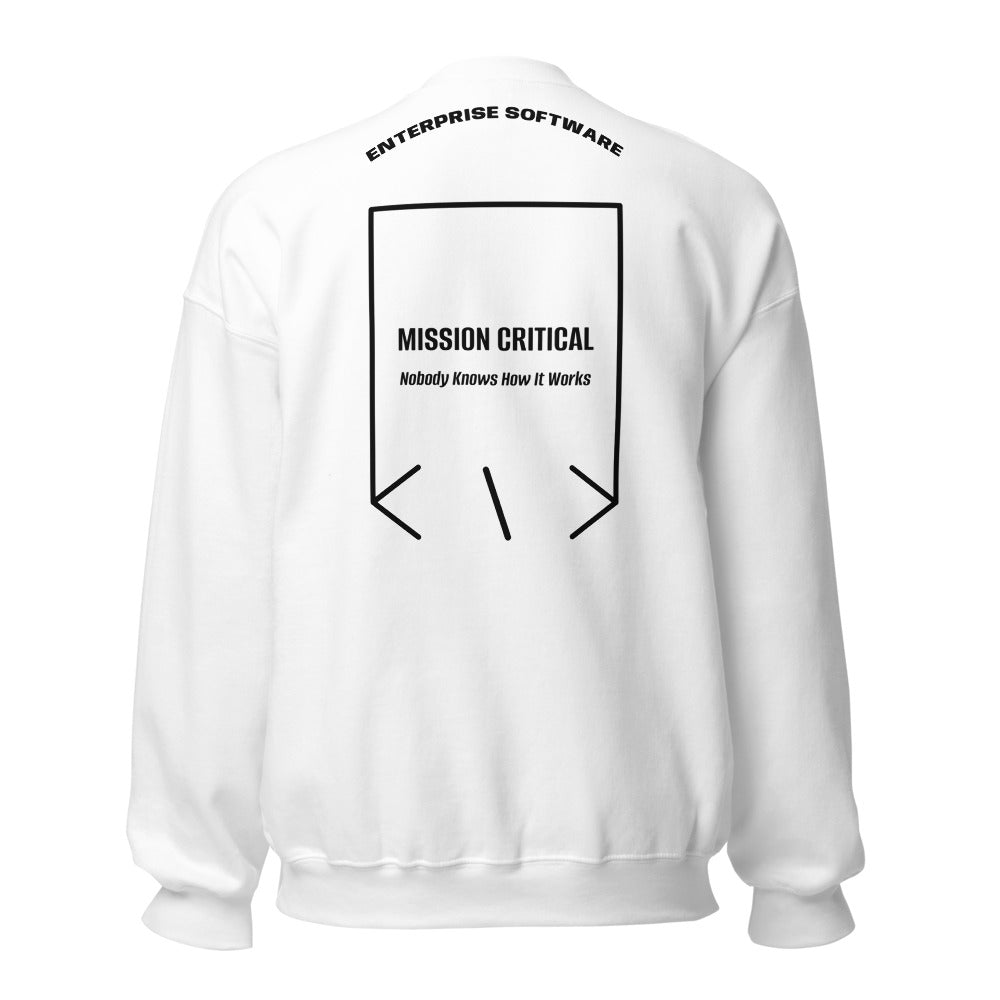 Mission Critical — White Black back mockup