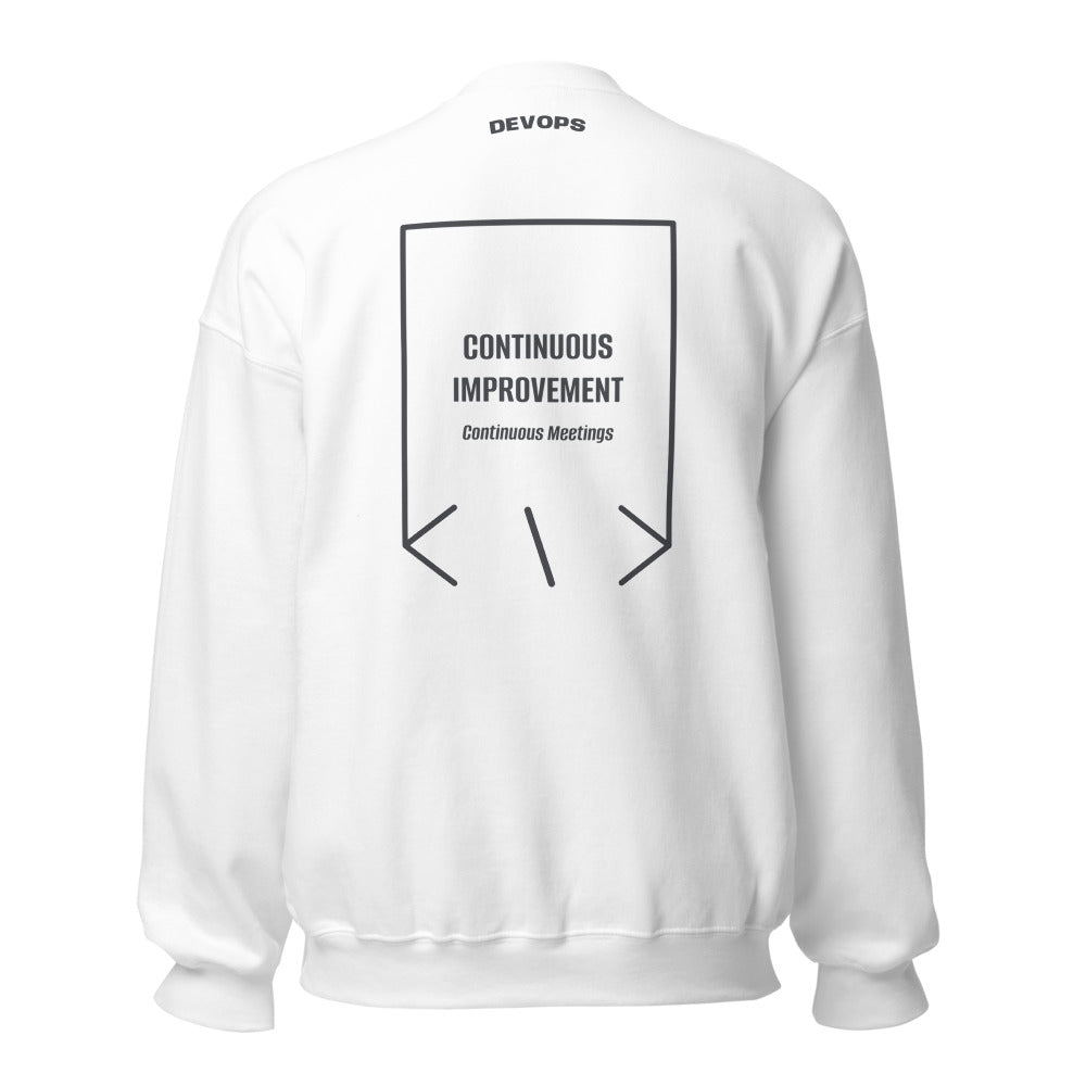 Continuous Improvement — White Dark Heather back mockup