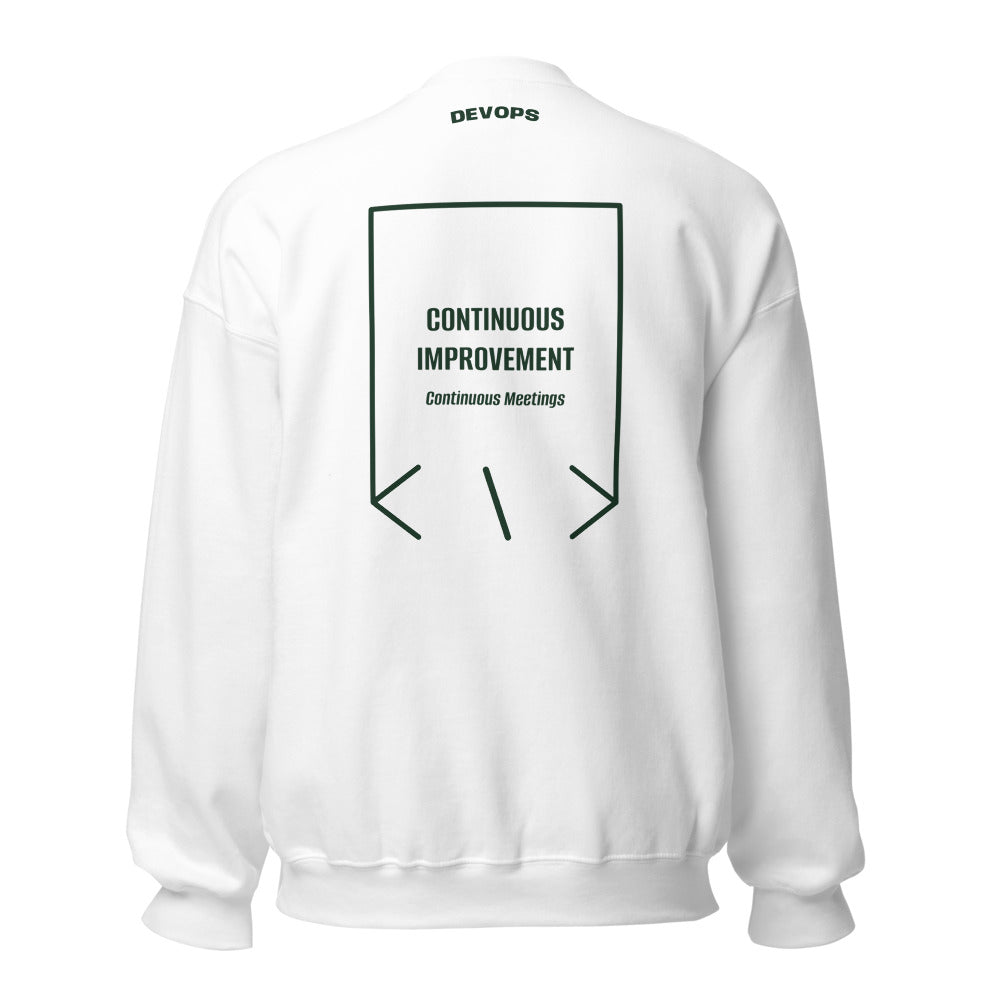 Continuous Improvement — White Forest Green back mockup