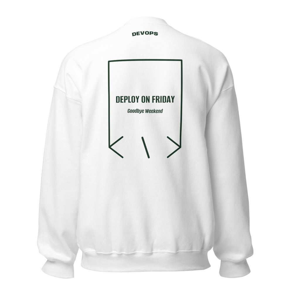 Deploy On Friday — White Forest Green back mockup