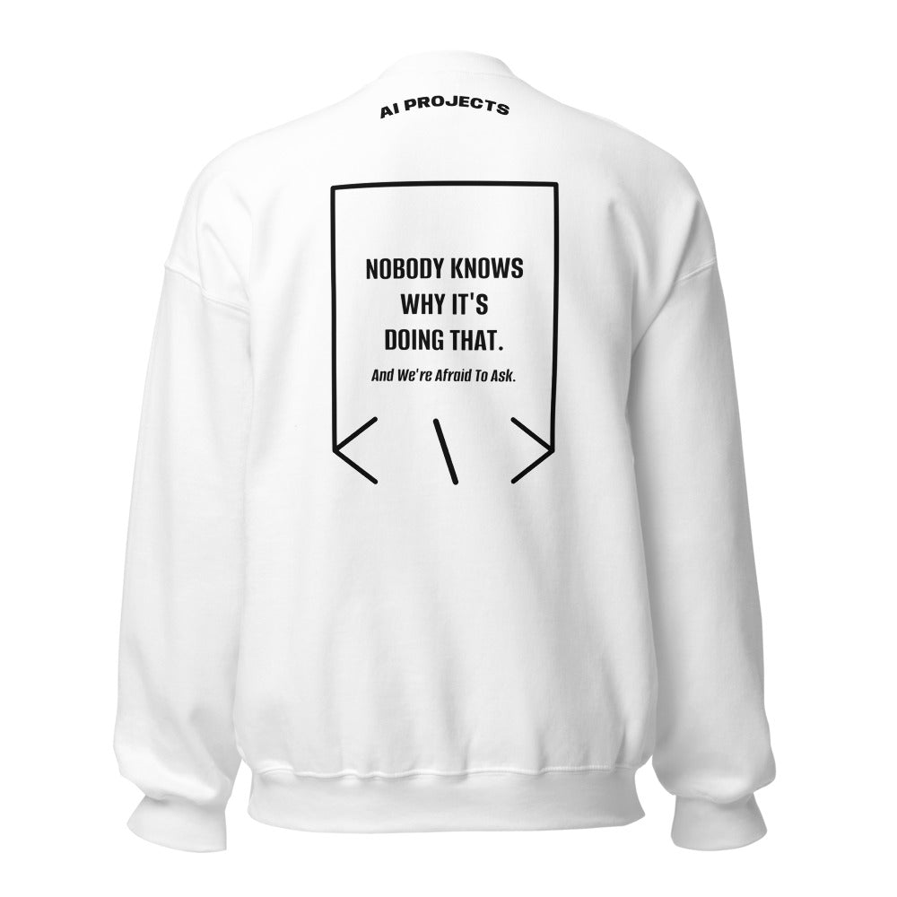 Nobody Knows Why It's Doing That. — White Black back mockup