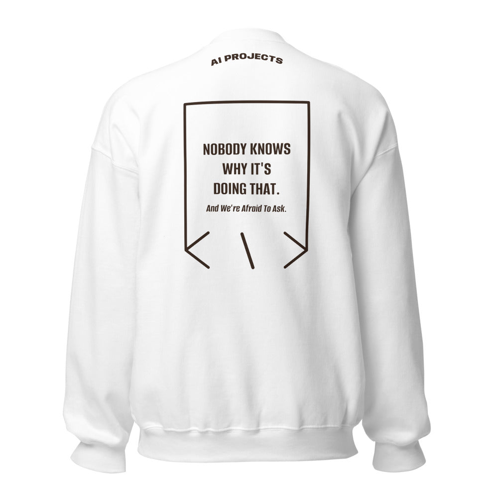 Nobody Knows Why It's Doing That. — White Dark Chocolate back mockup