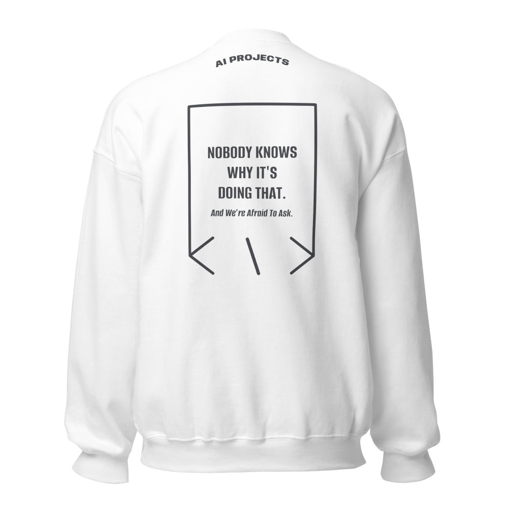 Nobody Knows Why It's Doing That. — White Dark Heather back mockup