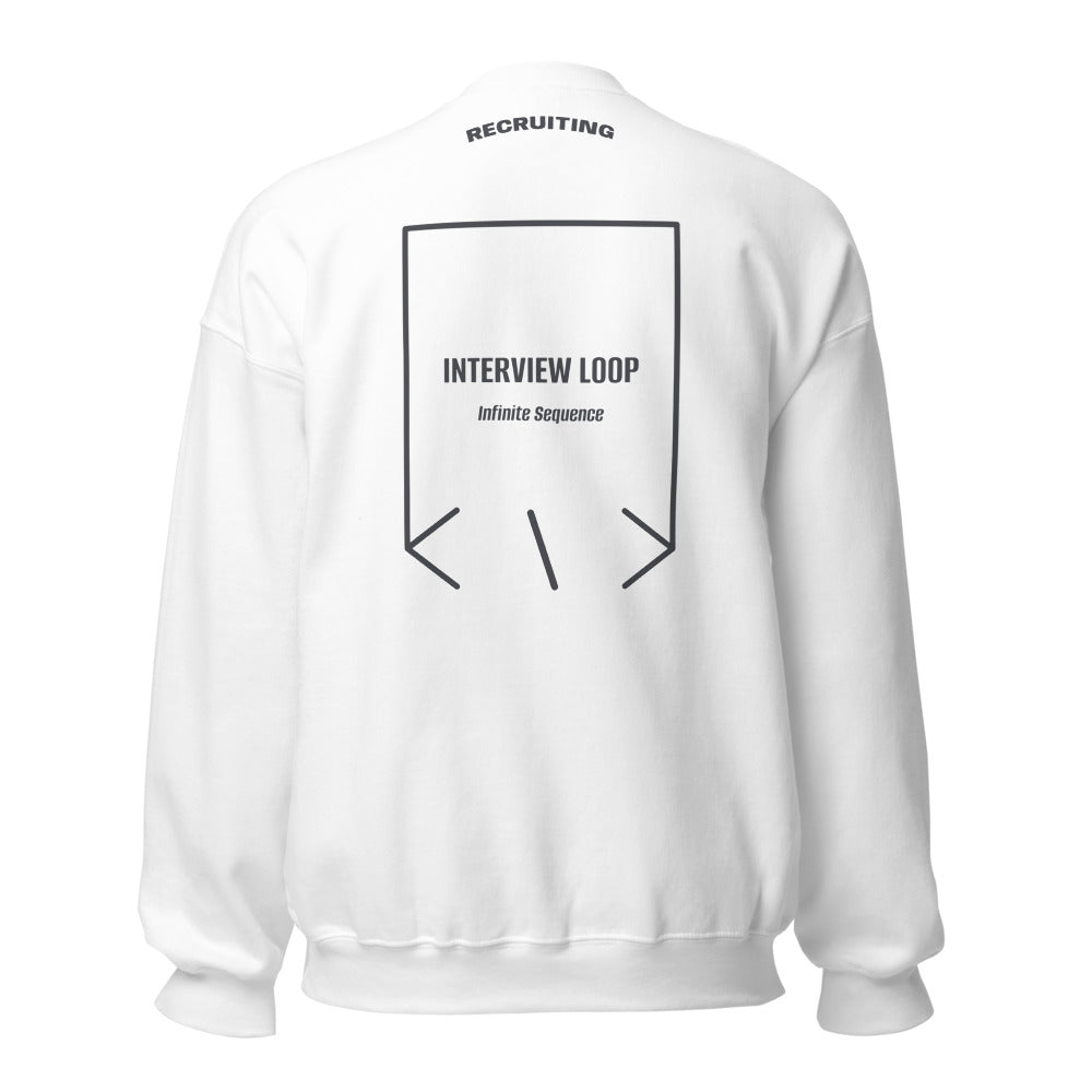 Interview Loop — White Dark Heather back mockup