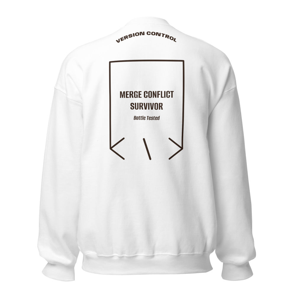 Merge Conflict Survivor — White Dark Chocolate back mockup