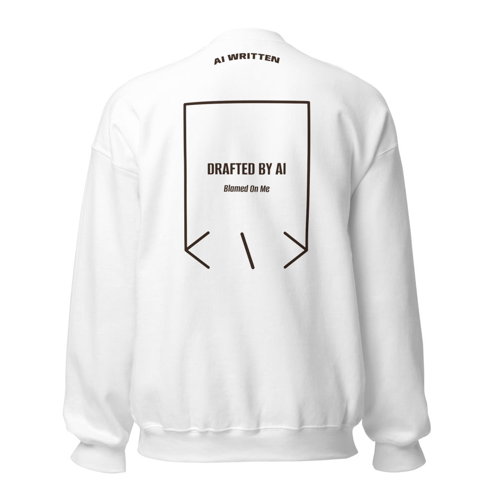 Drafted By AI — White Dark Chocolate back mockup
