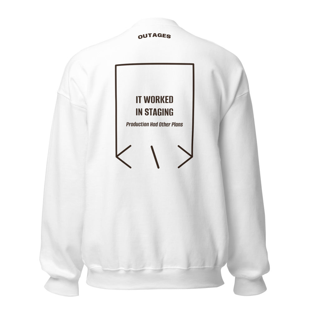 It Worked In Staging — White Dark Chocolate back mockup