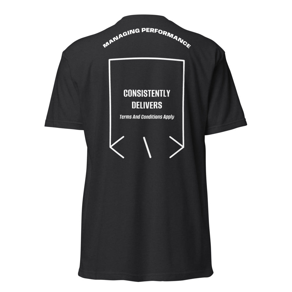 Consistently Delivers — Black White back mockup