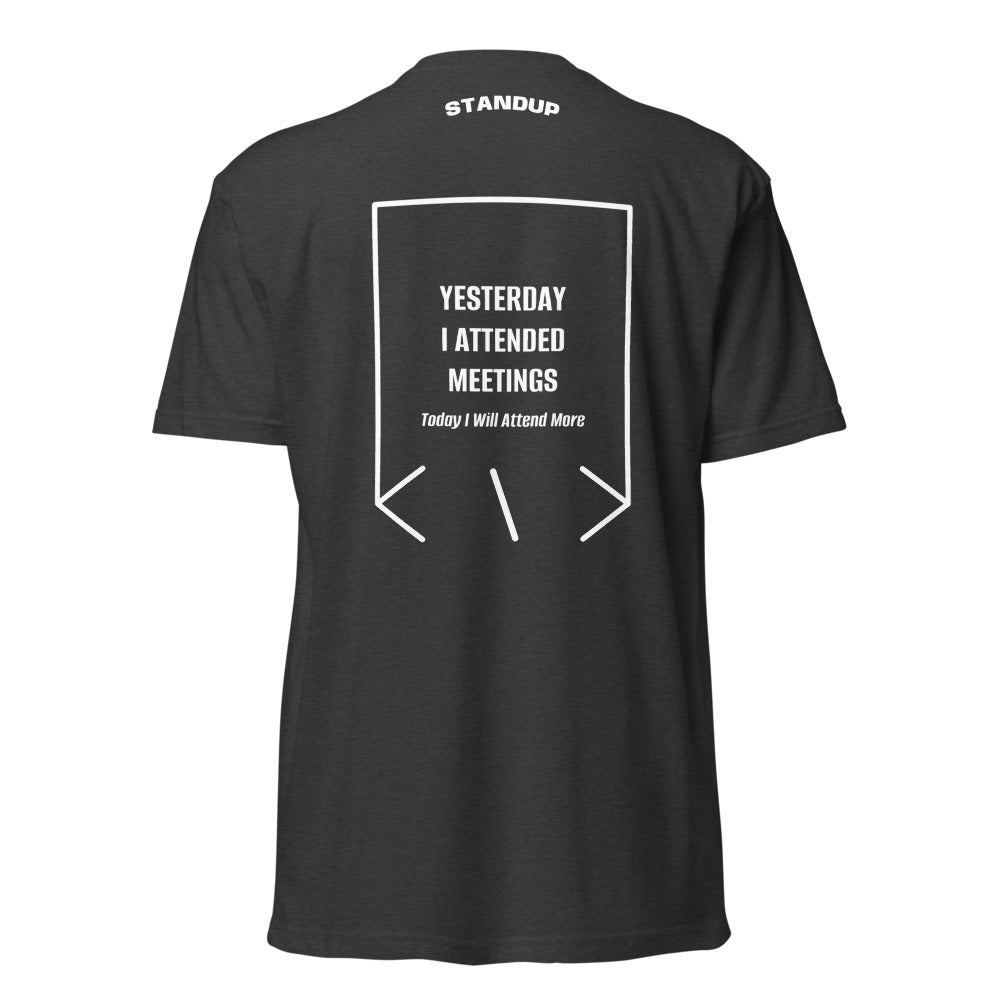 Yesterday I Attended Meetings — Charcoal White back mockup
