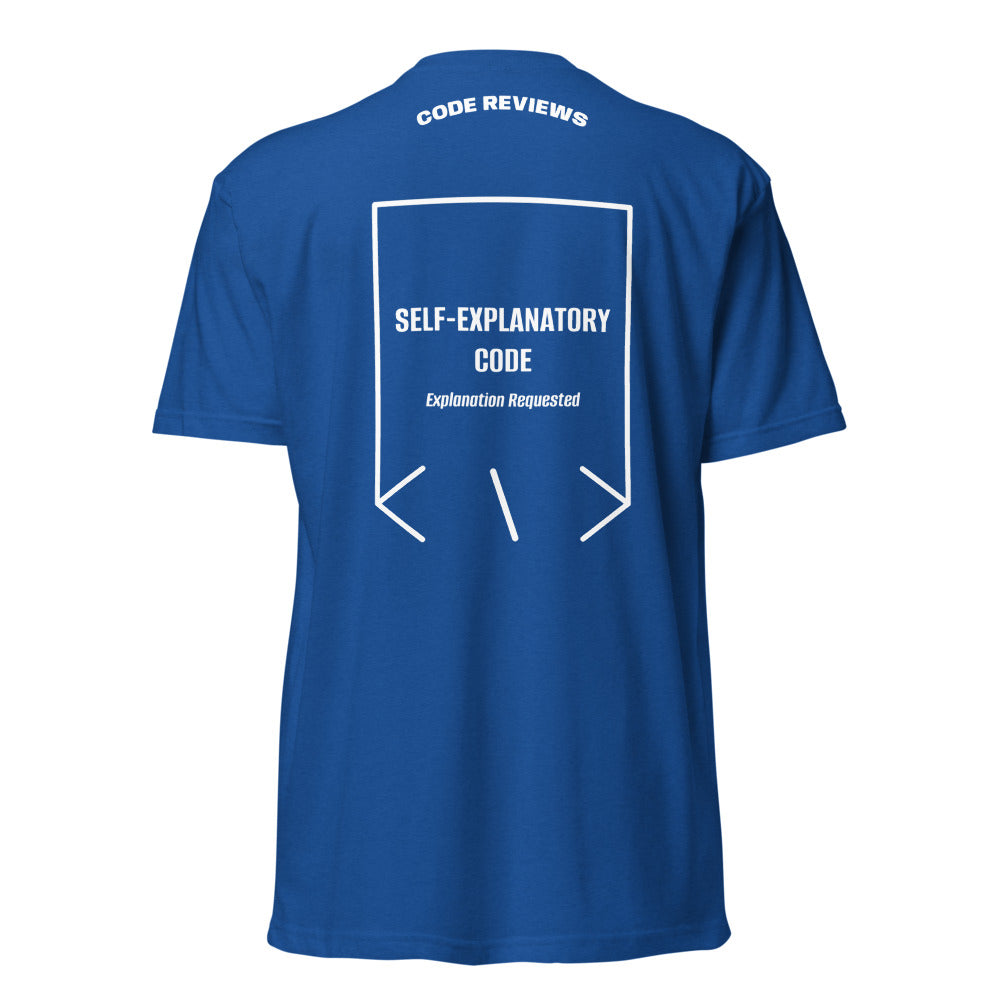 Self-Explanatory Code — Royal White back mockup