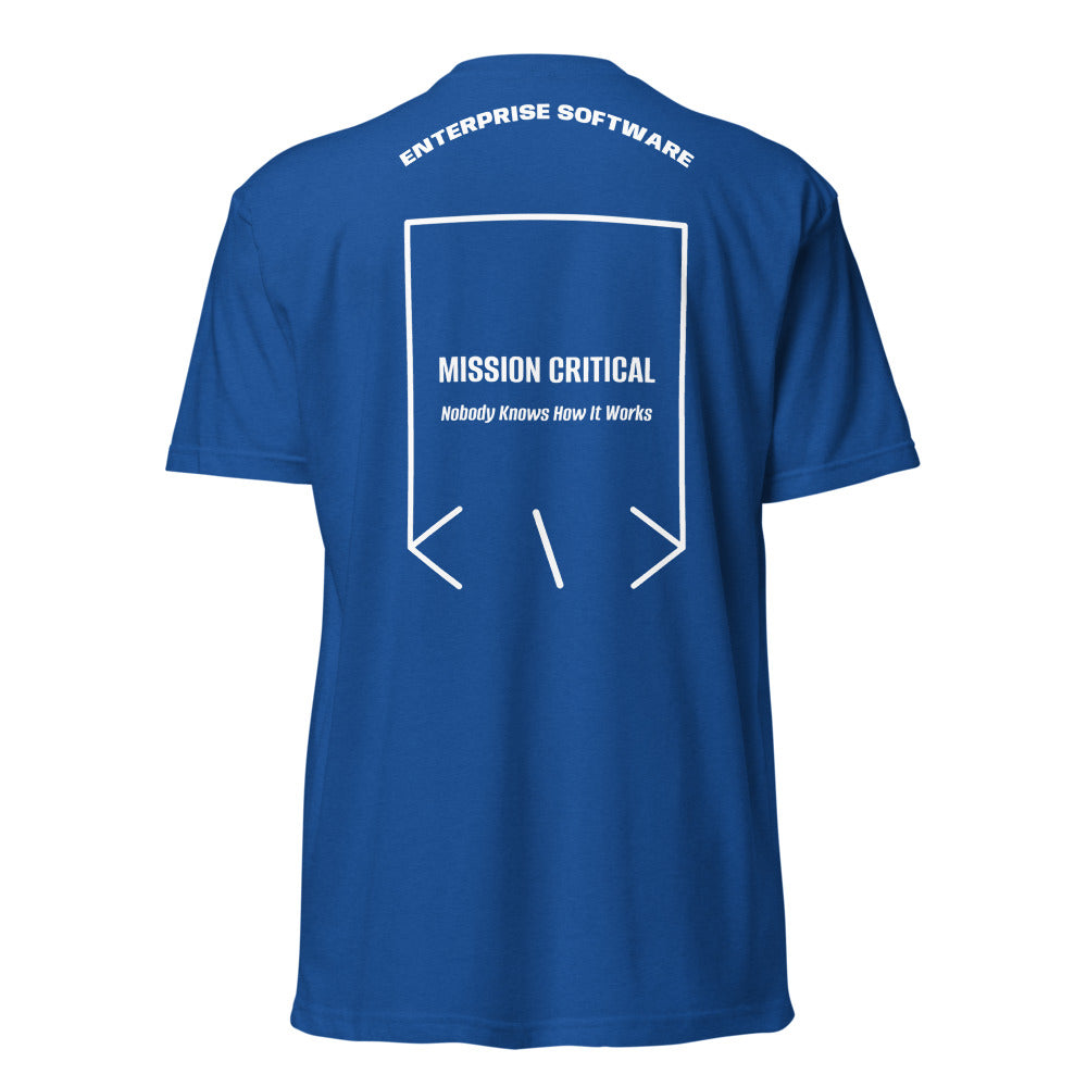 Mission Critical — Royal White back mockup