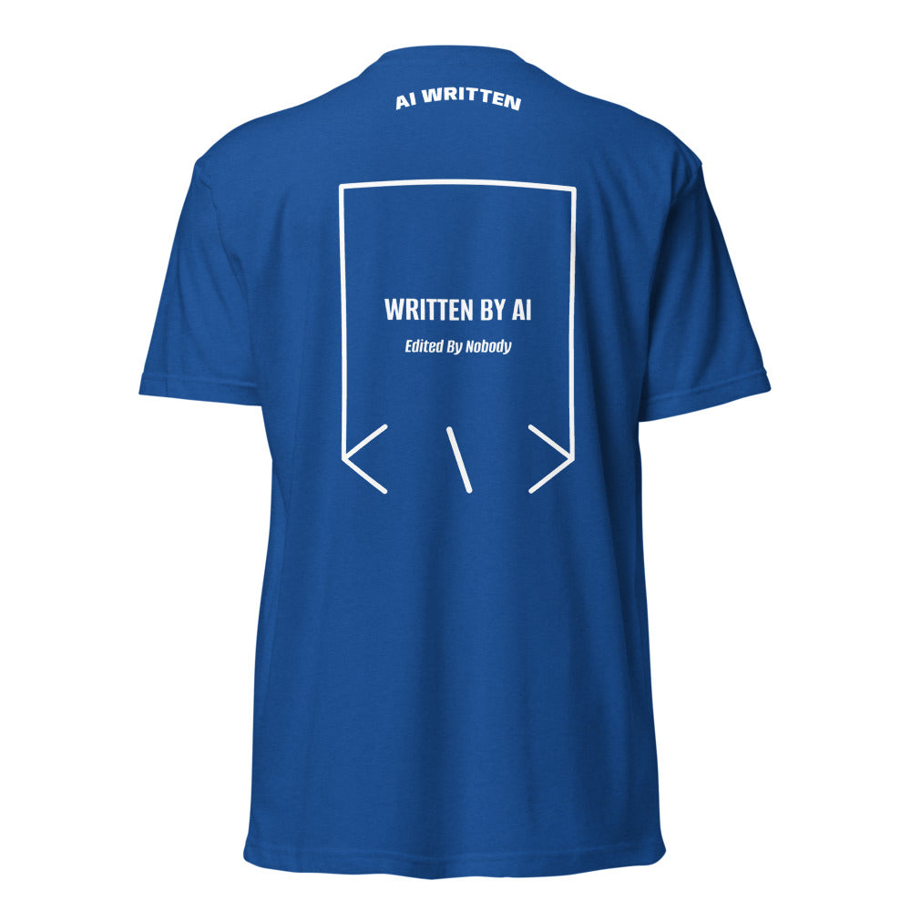 Written By AI — Royal White back mockup