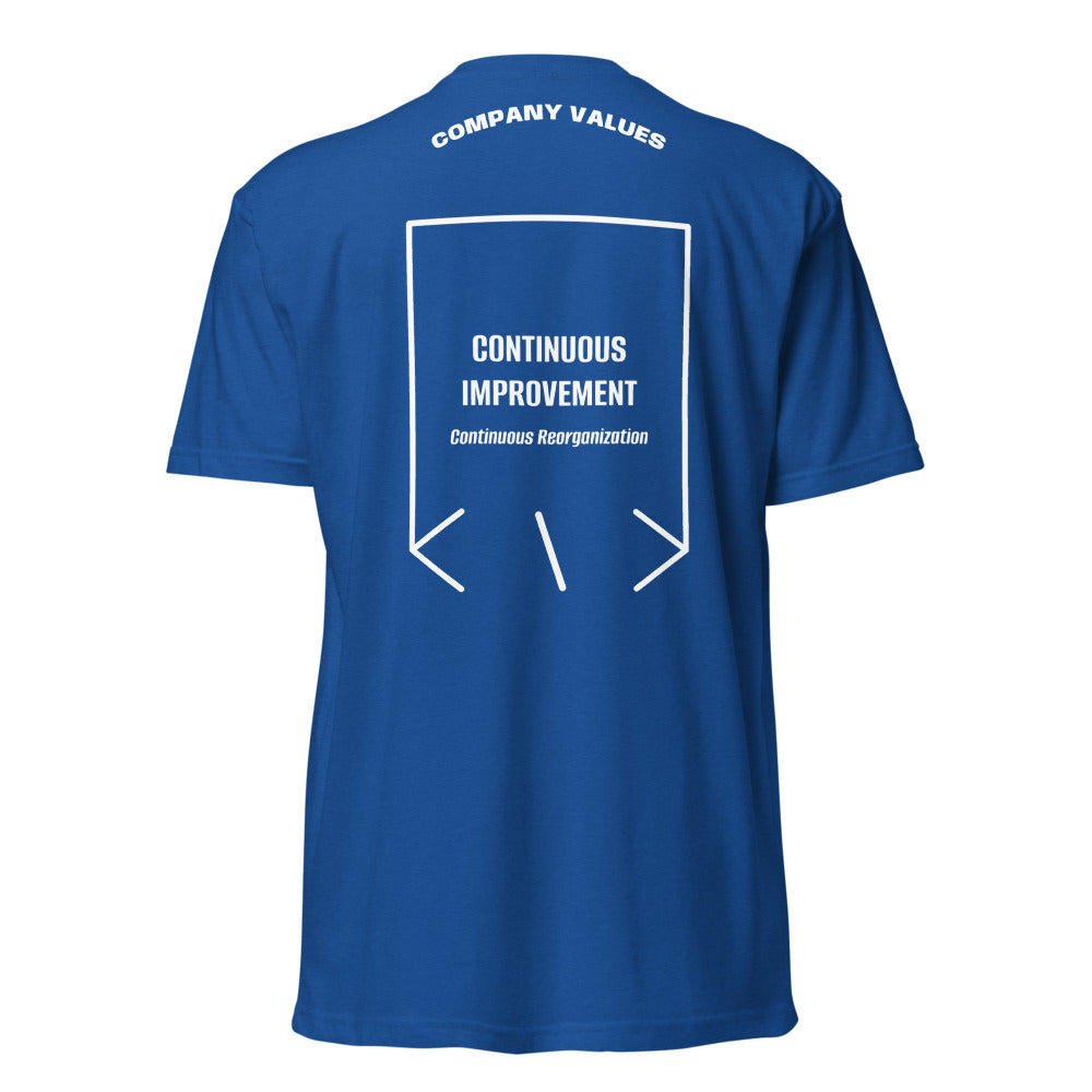 Continuous Improvement — Royal White back mockup