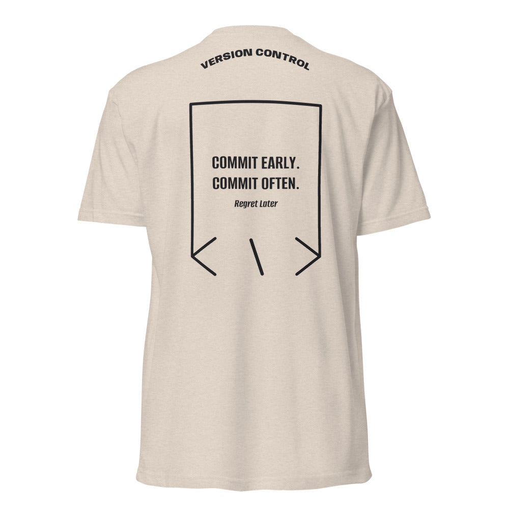 Commit Early. Commit Often. — Sand Black back mockup